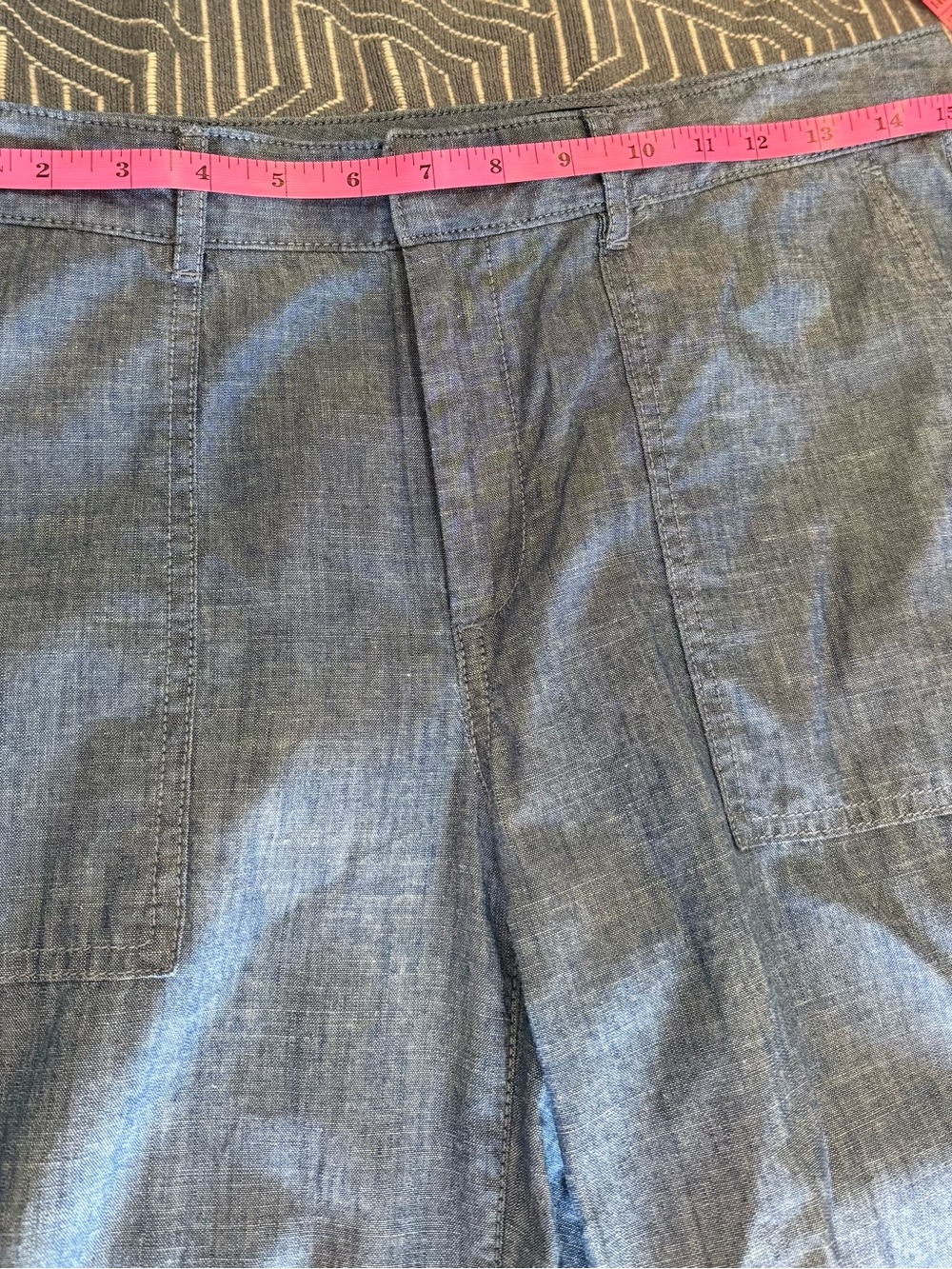 Banana Republic Chambray Wide Leg 100% Cotton Pants, size 6 - Picture 9 of 13
